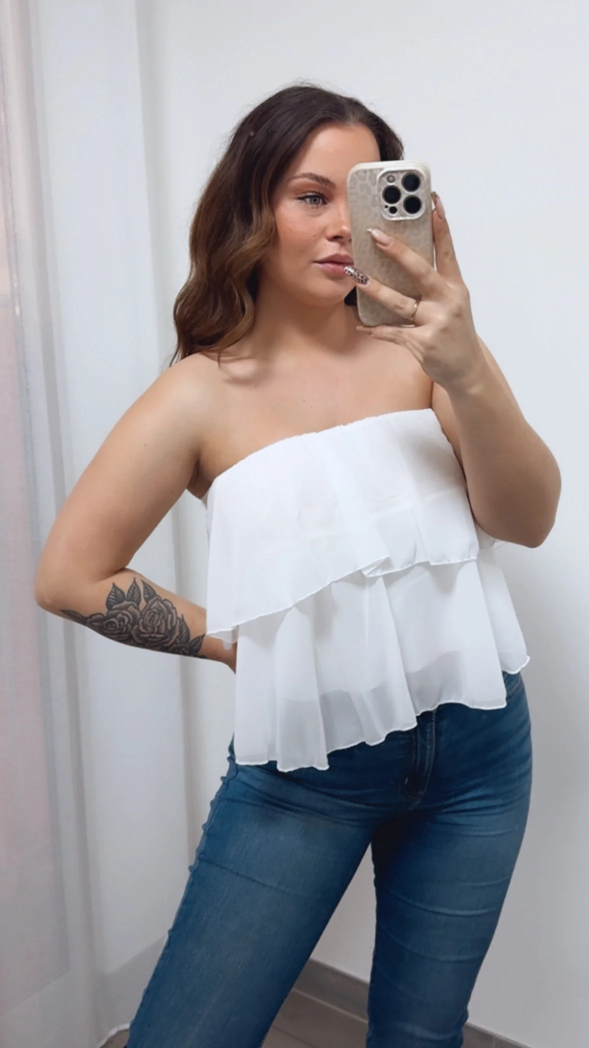 CHIFFON Bandeau Top / weiss Art. 14388 - Image 2