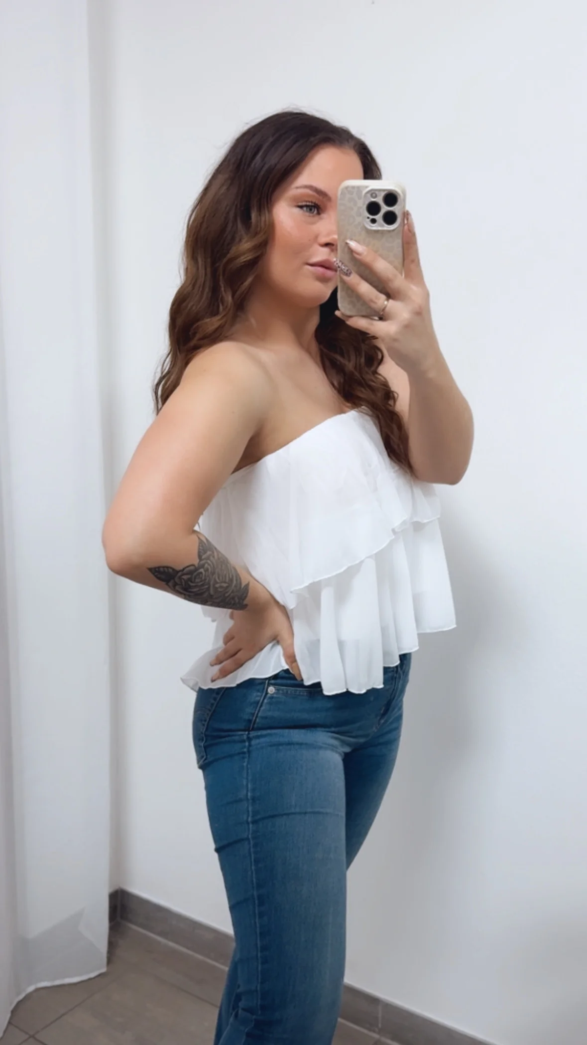 CHIFFON Bandeau Top / weiss Art. 14388 - Image 3