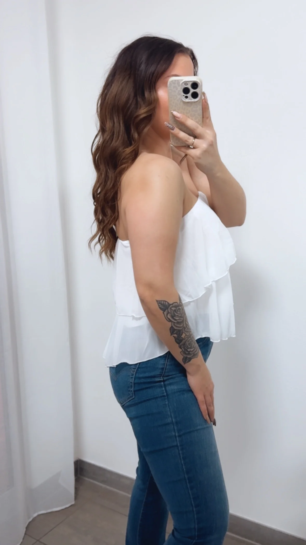 CHIFFON Bandeau Top / weiss Art. 14388 - Image 4