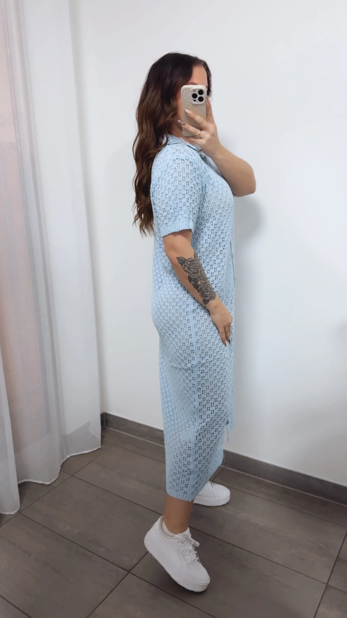 HOLIDAY (Maxi-) Kleid mit durchgehender Knopfleiste / hell blau Art. 14377 - Image 4