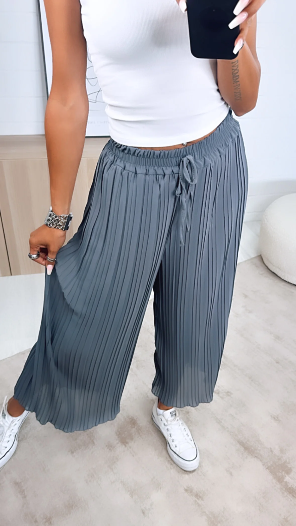 Plissee Hose / dunkel grau Art. 6412 - Image 3