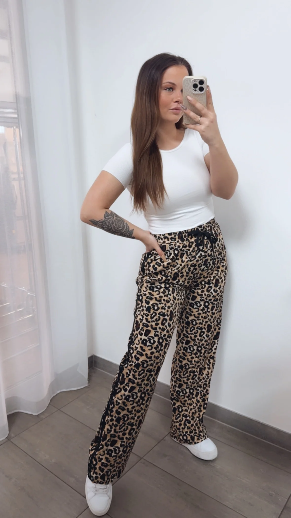LEO softe Hose mit Streifen / caramel - braun - schwarz Art. 14440 - Image 3