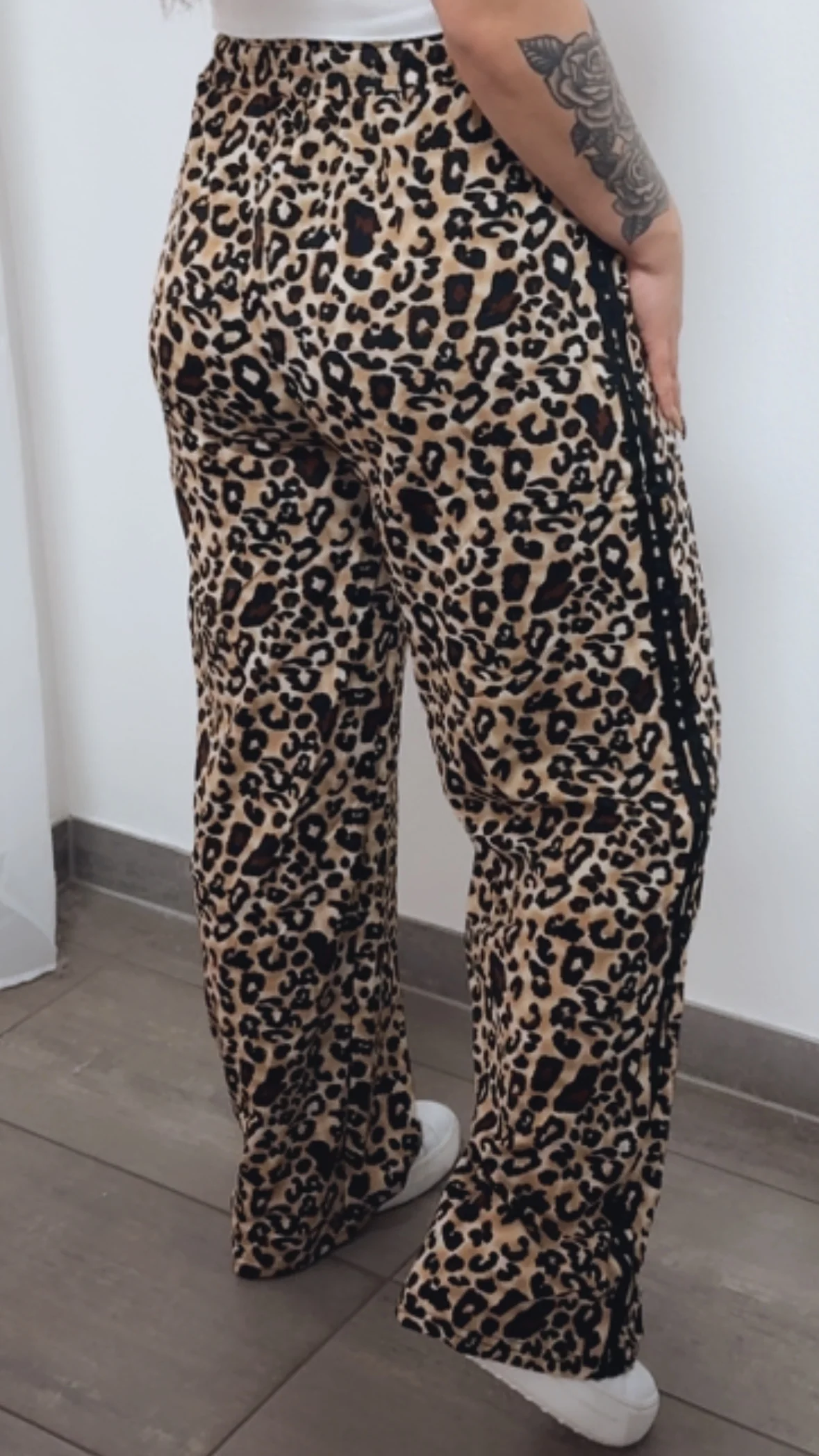 LEO softe Hose mit Streifen / caramel - braun - schwarz Art. 14440 - Image 4