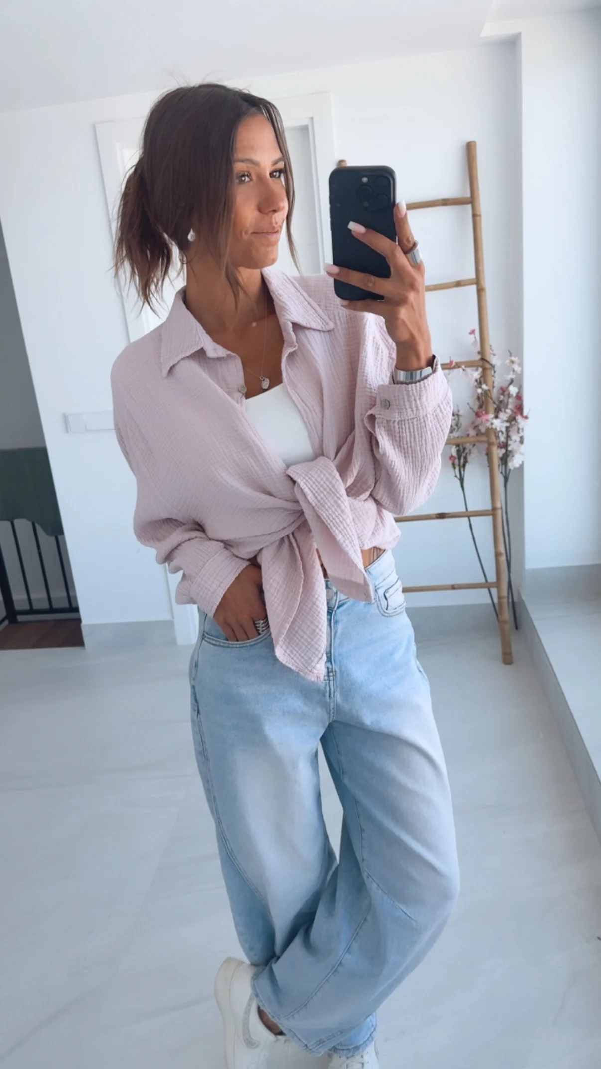KURZE Oversize Musselin Bluse / zart rosa Art. 3184 - Image 9
