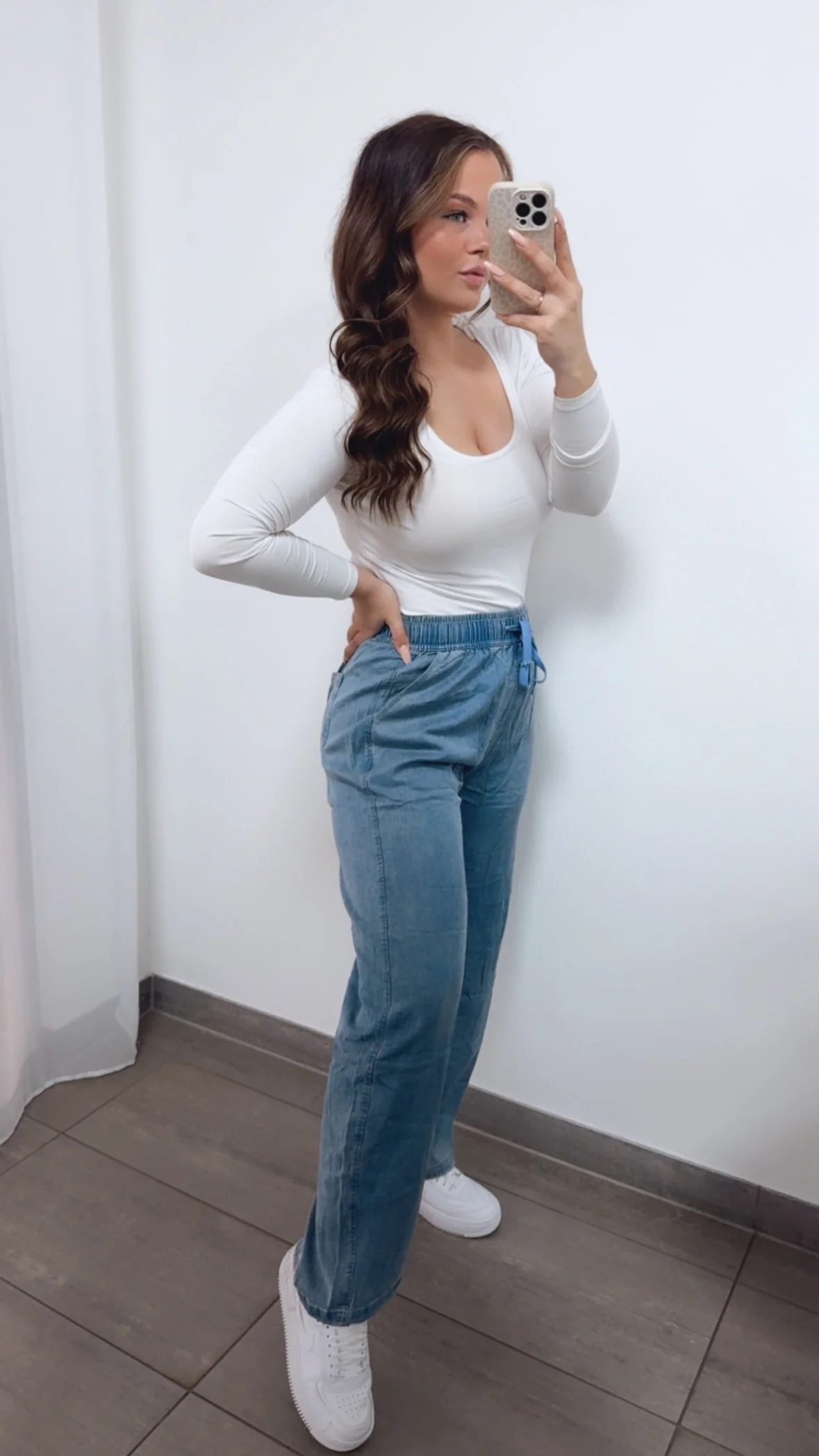 Lyocell - Viskose - Mix Hose im Denim Look / verwaschenes blau Art. 14618 - Image 3