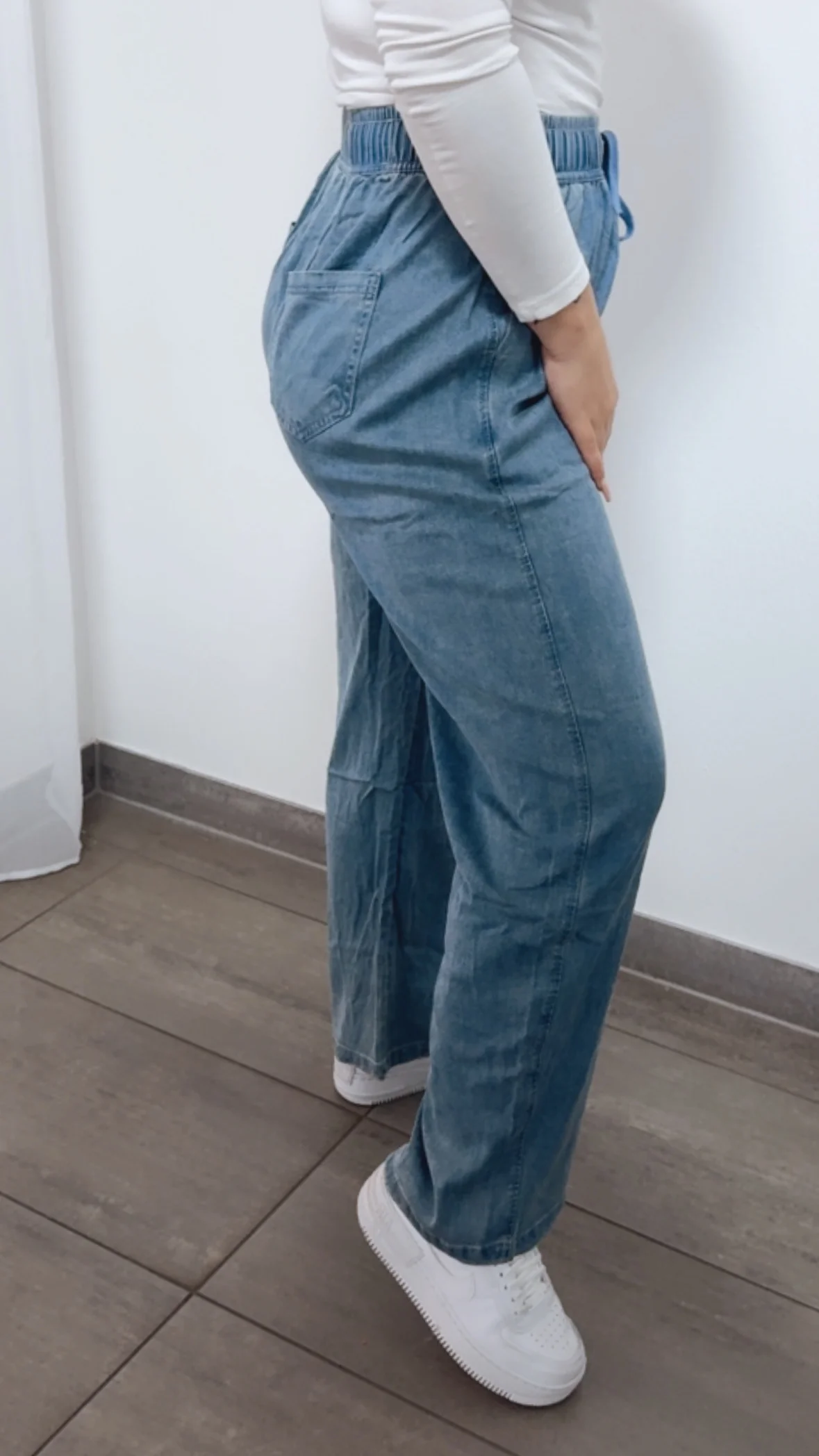 Lyocell - Viskose - Mix Hose im Denim Look / verwaschenes blau Art. 14618 - Image 4