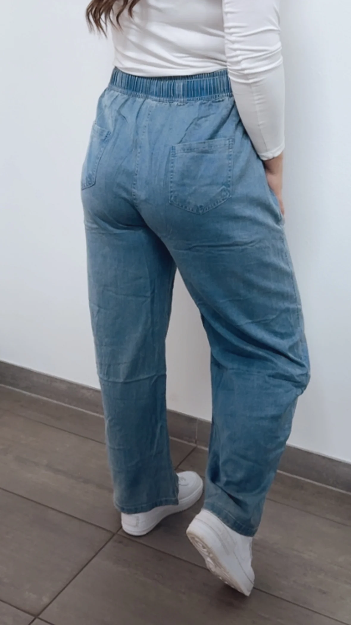 Lyocell - Viskose - Mix Hose im Denim Look / verwaschenes blau Art. 14618 - Image 5