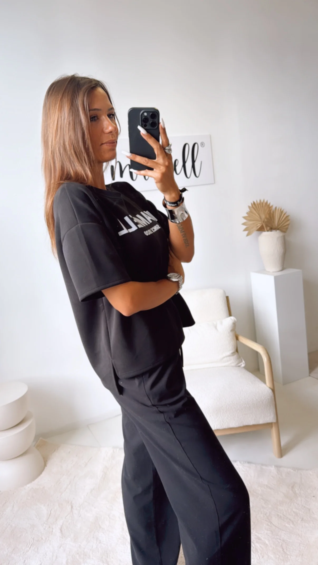 ORIGINAL " mamell " Butterstoff Statement T-Shirt / schwarz Art. 10889 - Image 4
