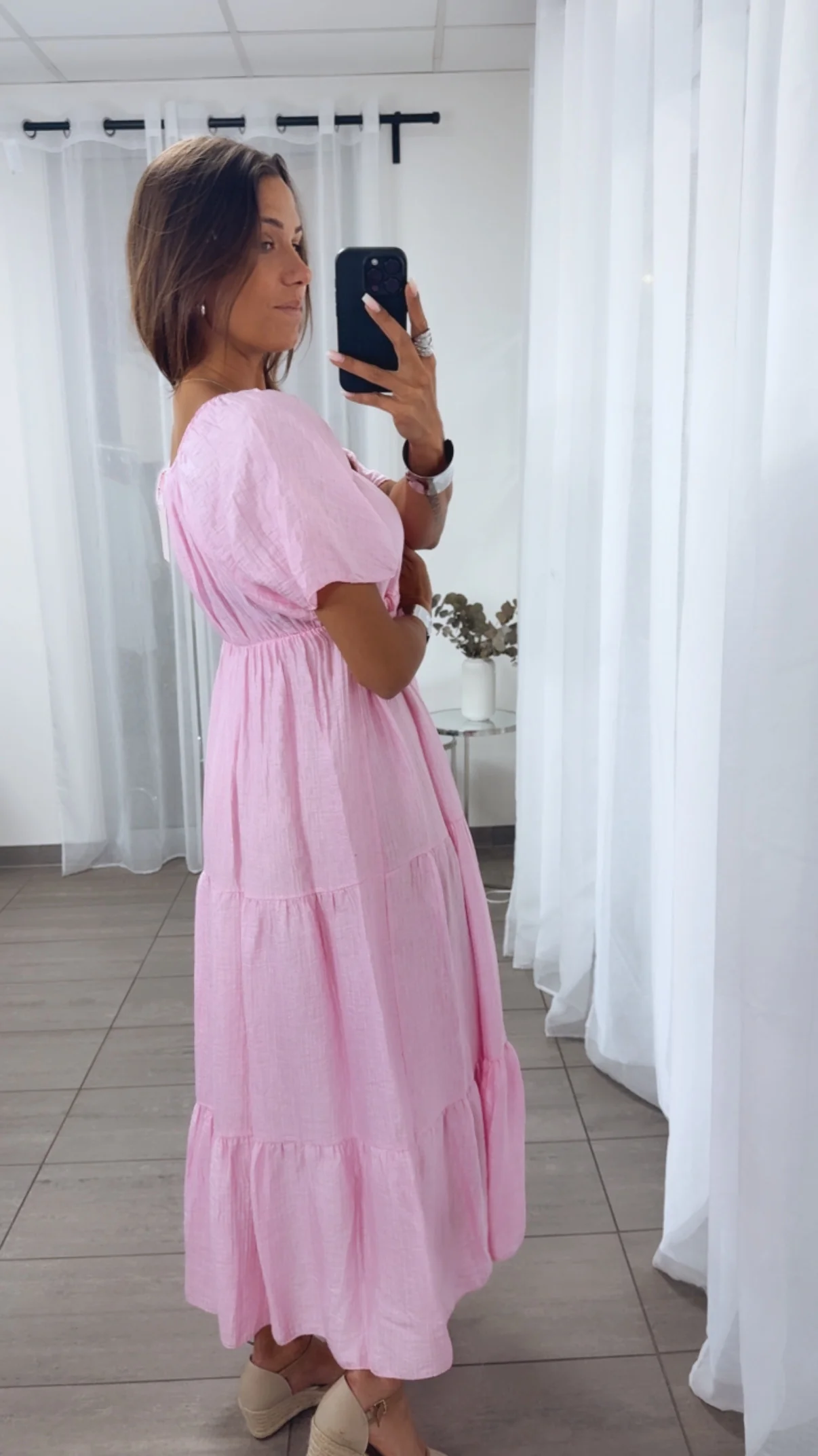 Maxi Lyocell Kleid mit verstellbarem Brustbereich / soft pink Art. 14910 - Image 4