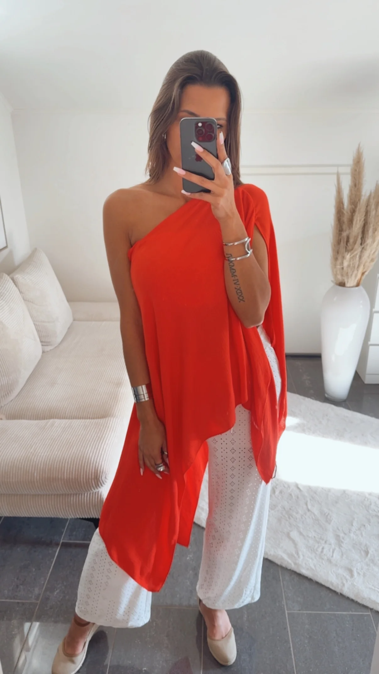 Multi Style Krepp Oberteil mit Bandeau Top / coral Art. 14770 - Image 3
