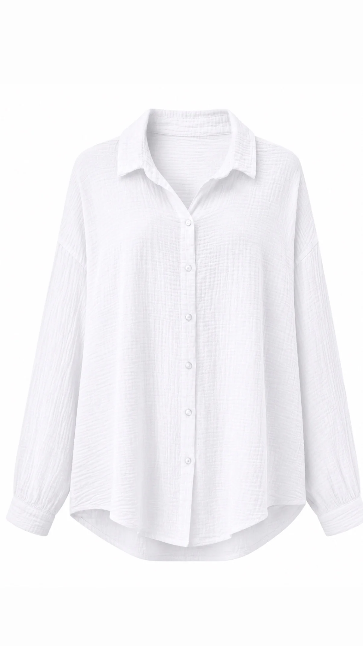KURZE Oversize Musselin Bluse / weiss Art. 3140 - Image 9