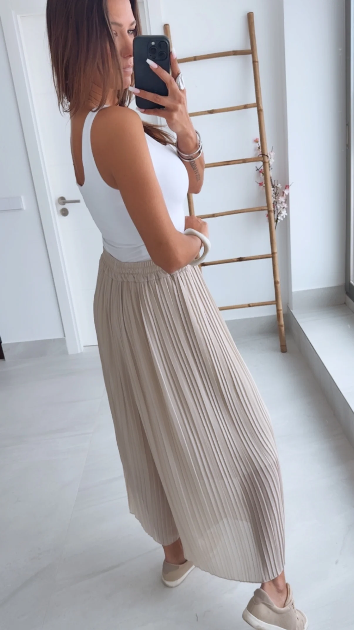 Plissee Hose / beige Art. 0525 - Image 4