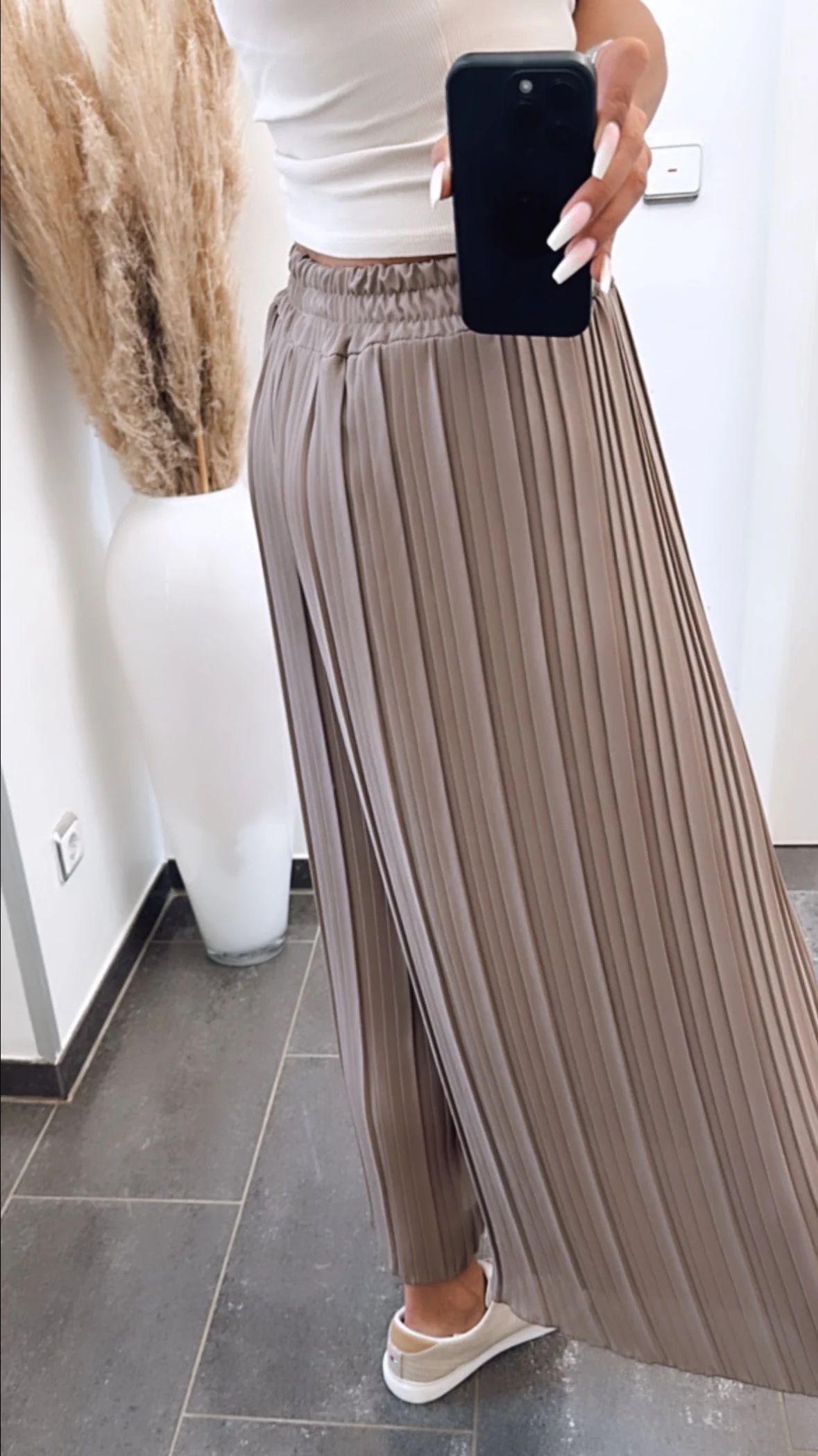 Plissee Hose / taupe-schlamm Art. 6733 - Image 3