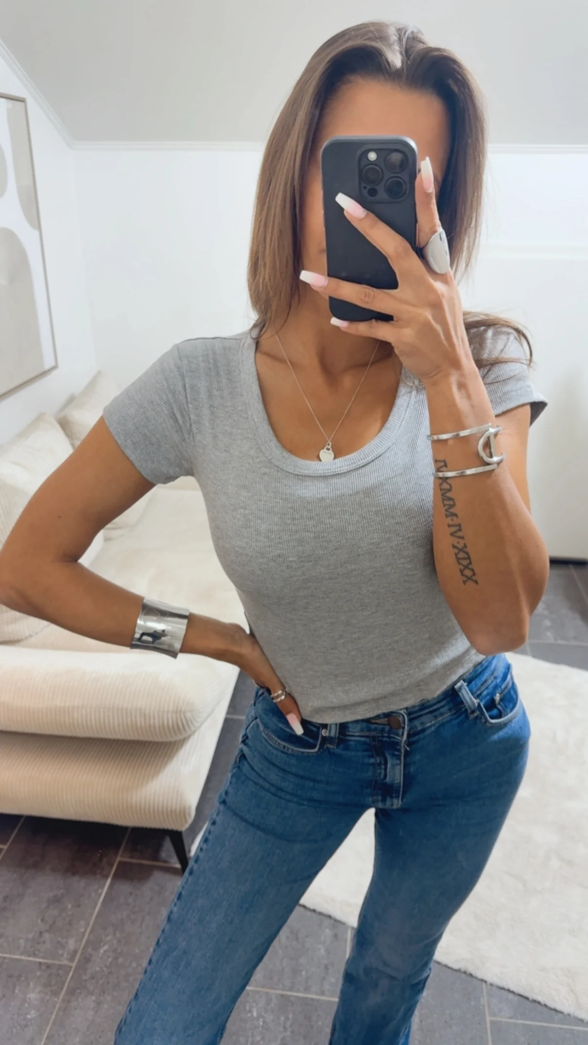 RIPP elastisches Viskose T-shirt / grau Art. 14454