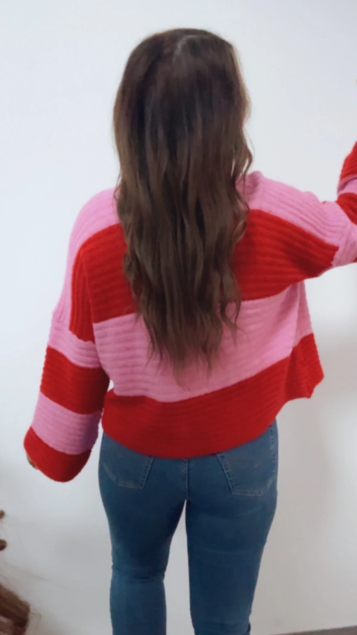 STREIFEN weiter, offener Cardigan / Pink - rot Art. 14686 - Image 5