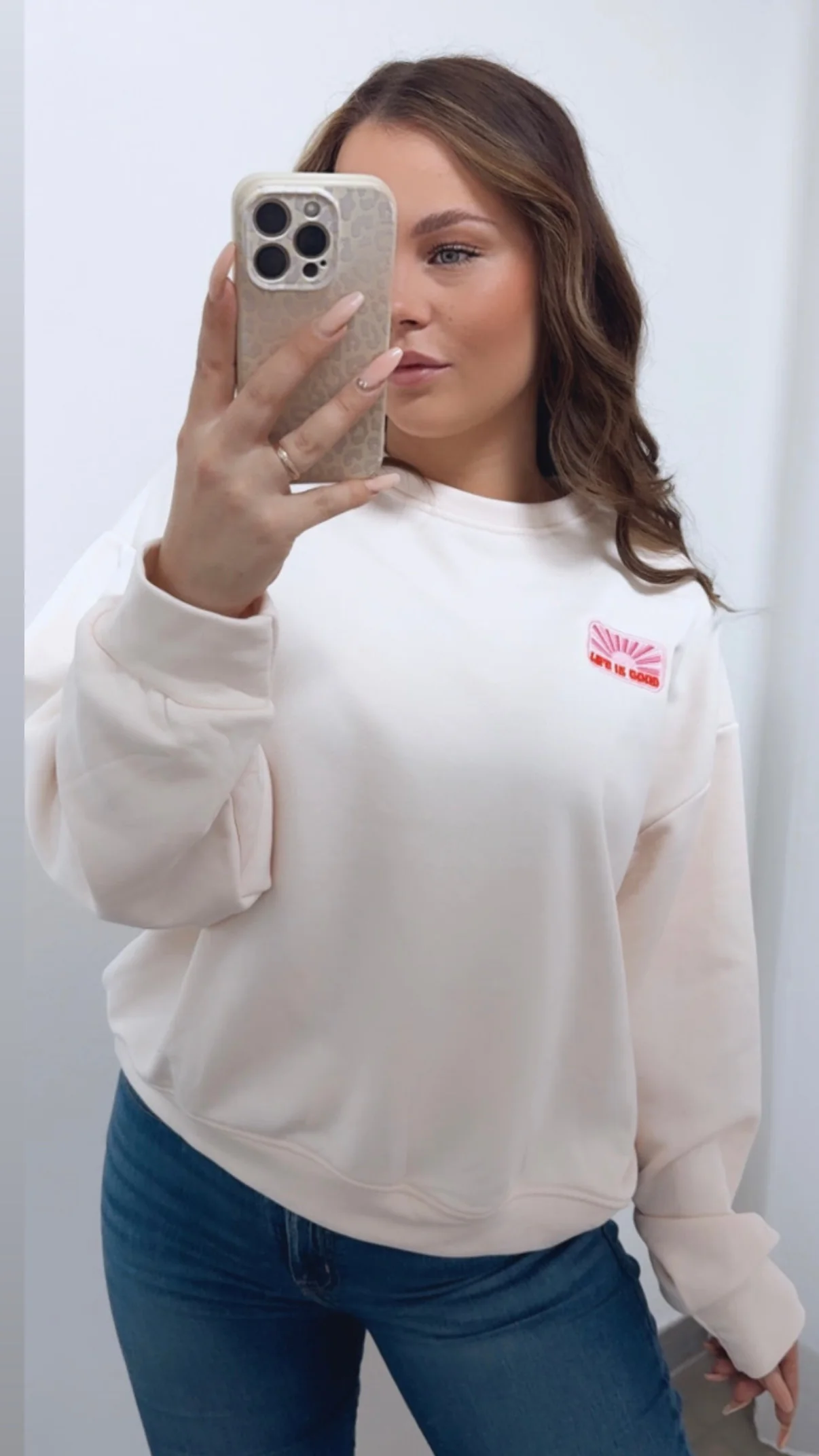 Sweater " Life is good " / beige Art. 14739