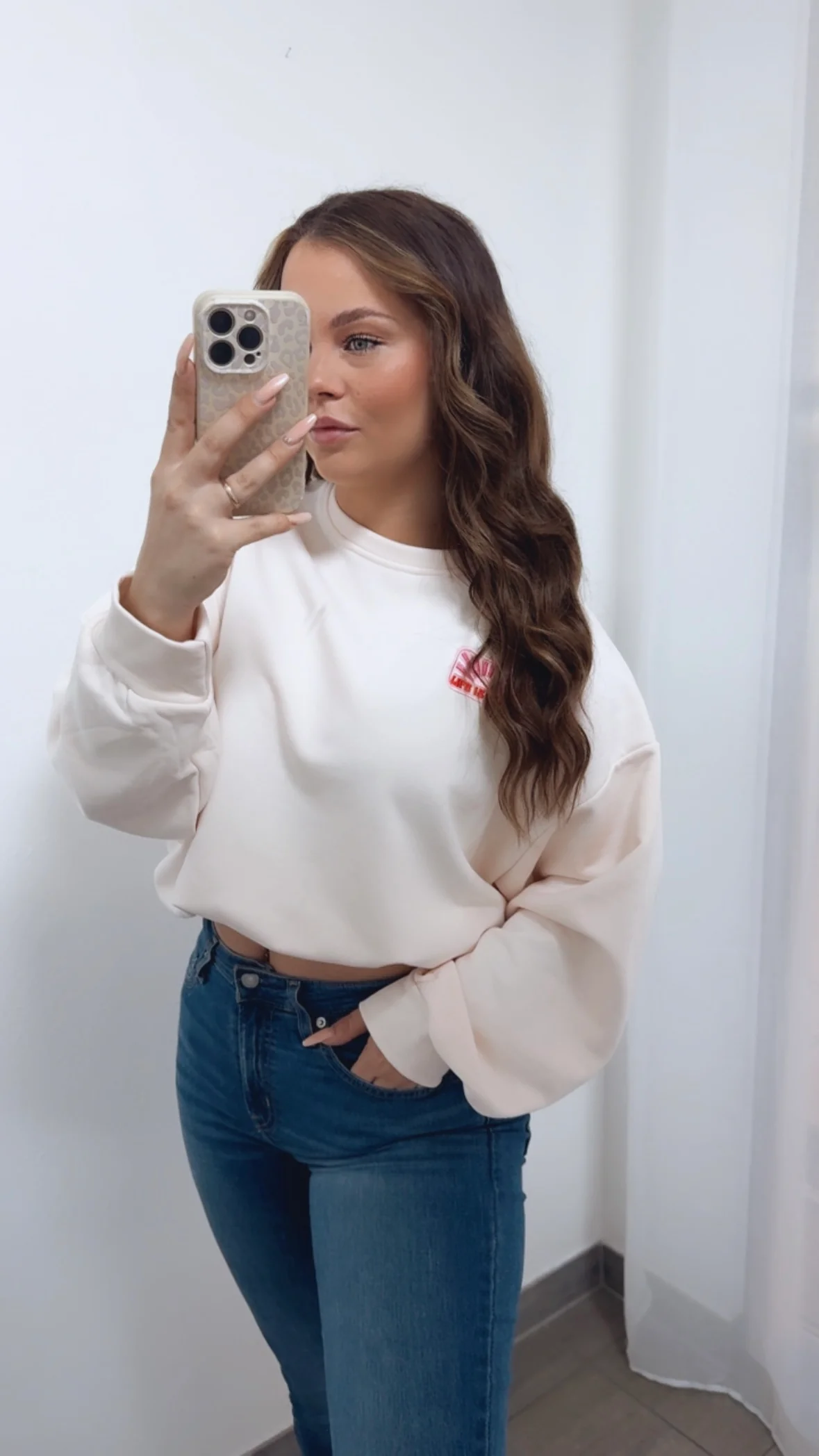 Sweater " Life is good " / beige Art. 14739 - Image 2