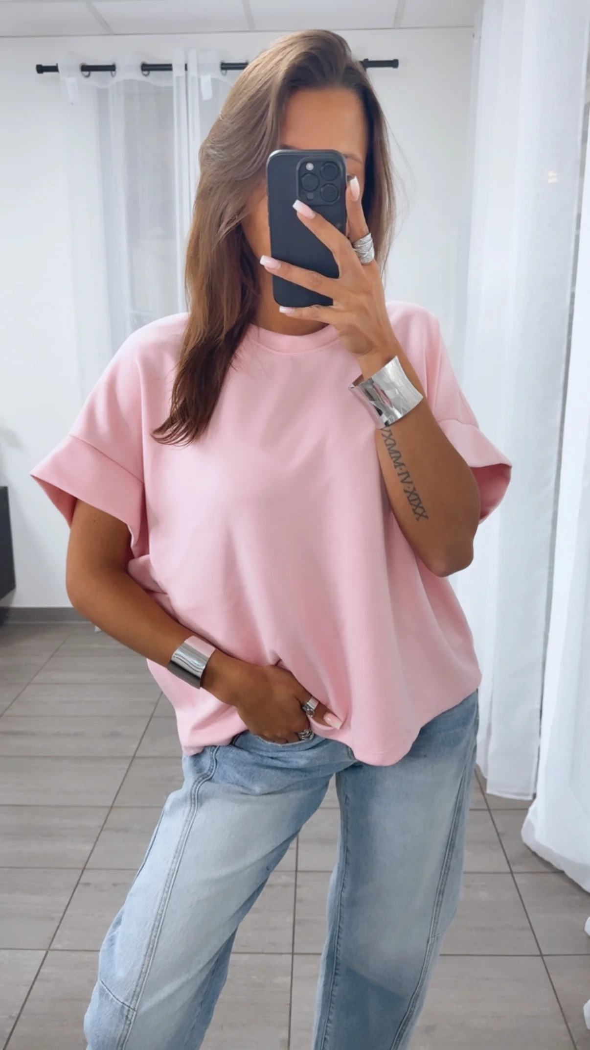 T-Shirt / oversize softer Butterstoff / rosa Art. 14956
