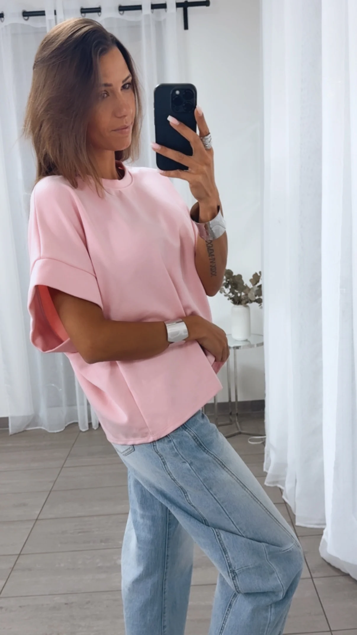 T-Shirt / oversize softer Butterstoff / rosa Art. 14956 - Image 3