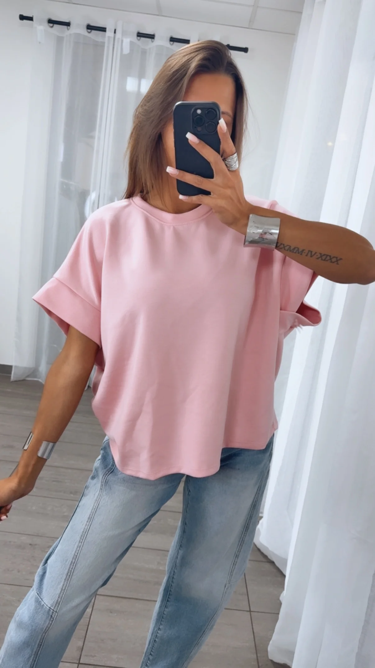 T-Shirt / oversize softer Butterstoff / rosa Art. 14956 - Image 4