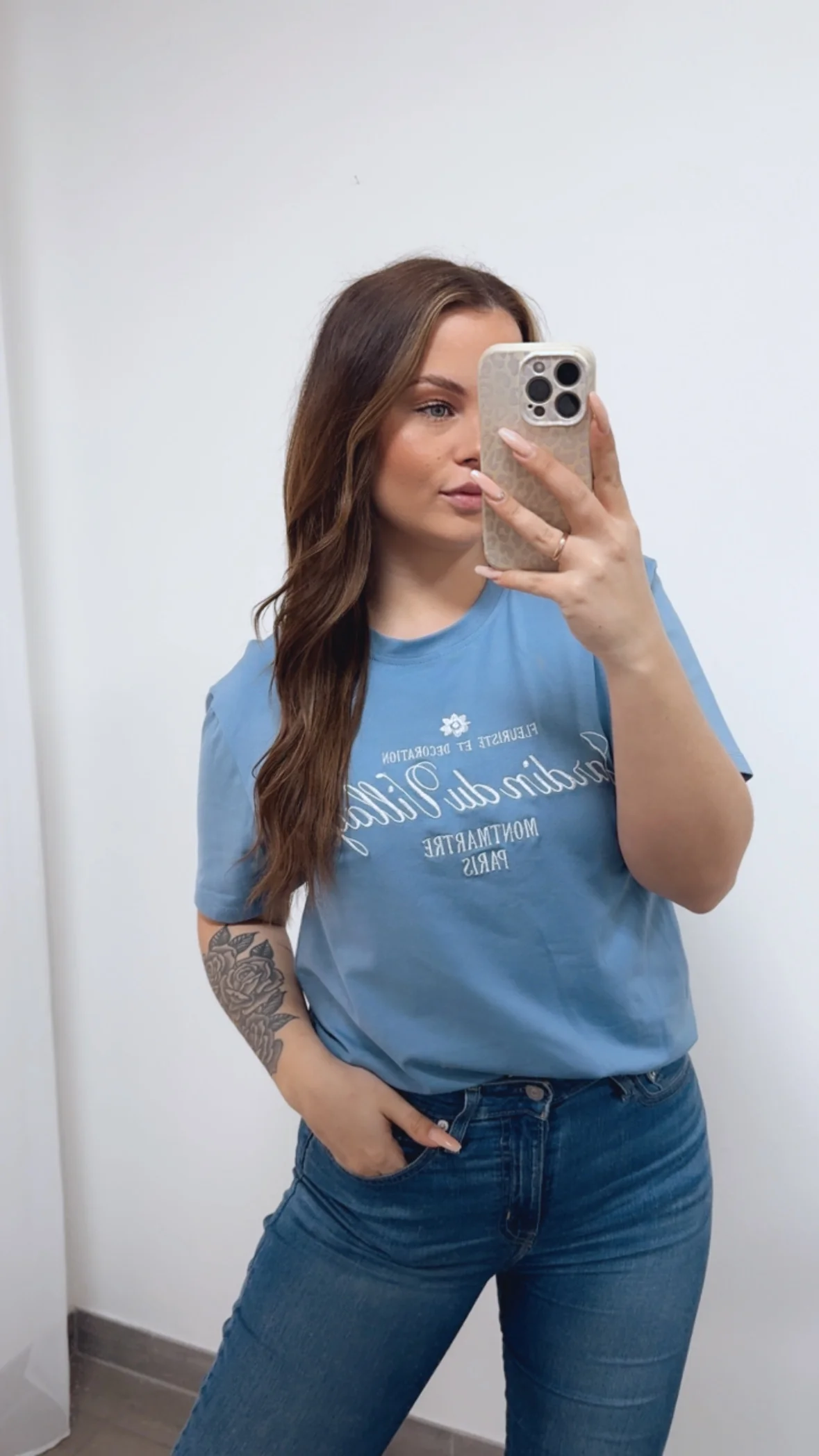 T-shirt " Village " / Denim blau Art. 14755