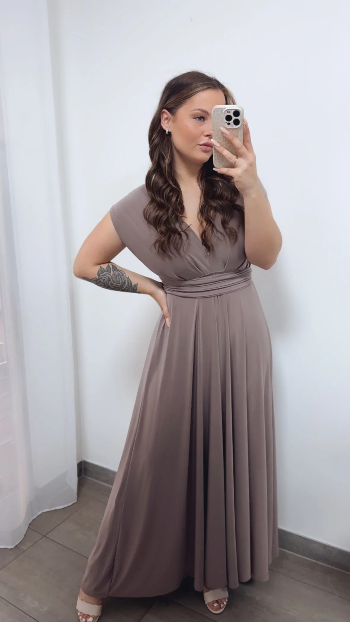 Wickel Kleid / taupe Art. 14619
