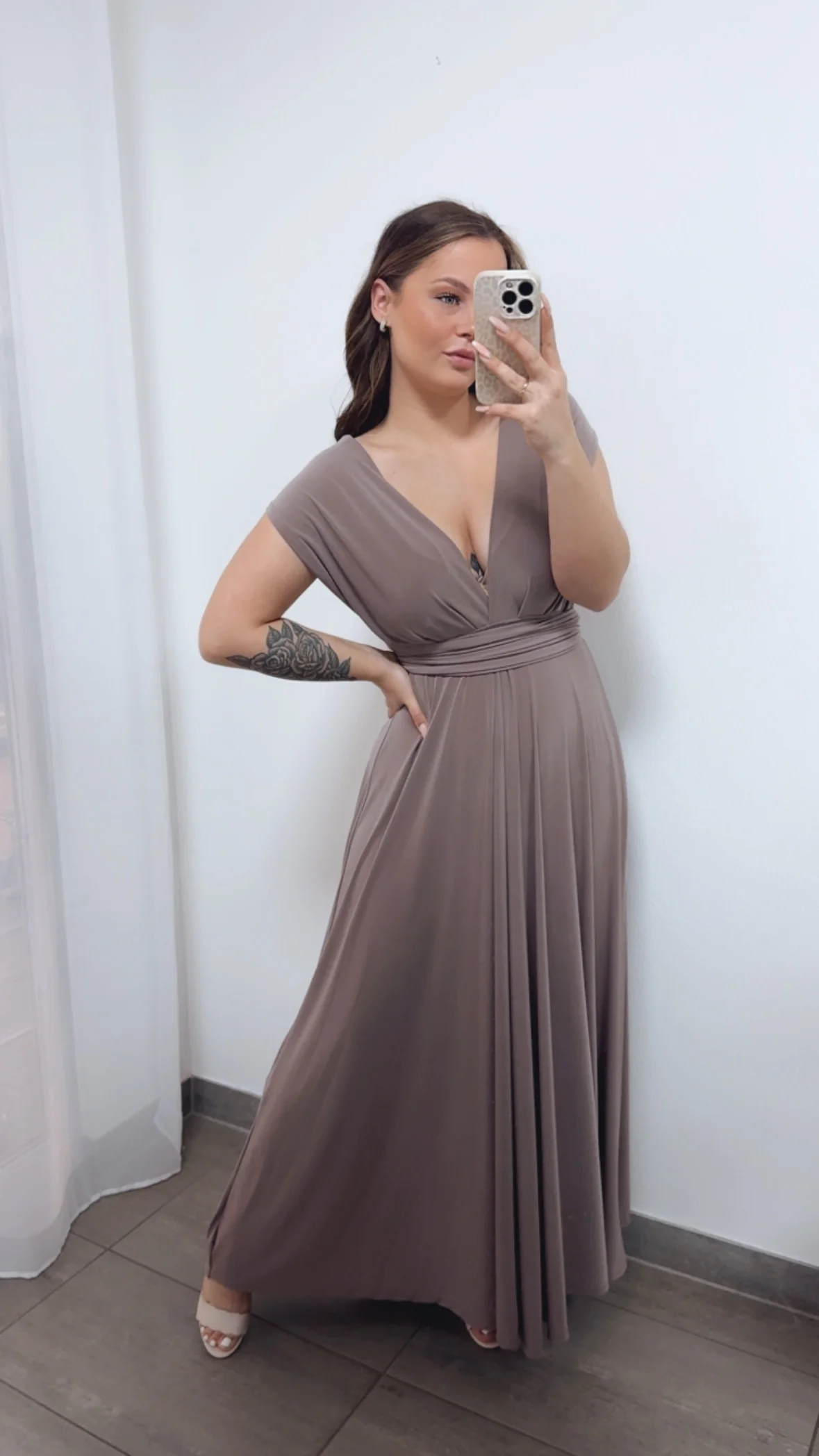 Wickel Kleid / taupe Art. 14619 - Image 3