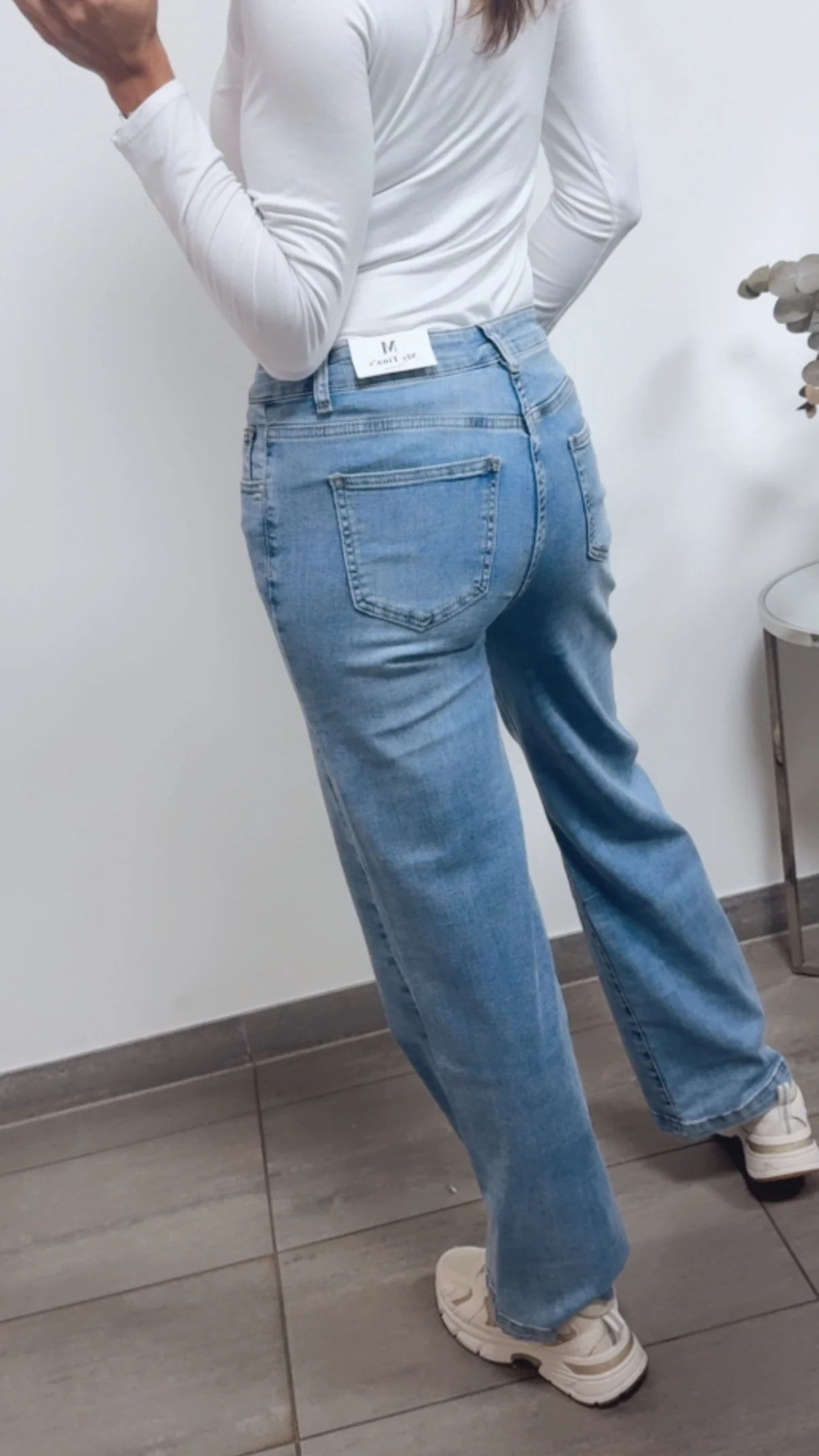 WIDE LEG Jeans Hose " LW-1841 " / helleres denim blau Art. 13947 - Image 3